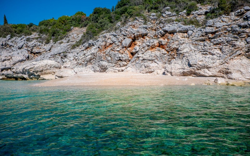 Sailing tours to a secluded rocky beach cove